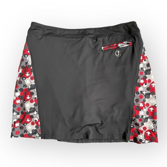 Golfher Golf Skort Women Size‎ L Black Zip Pockets Stretch Pull-On Lined - Picture 7 of 9